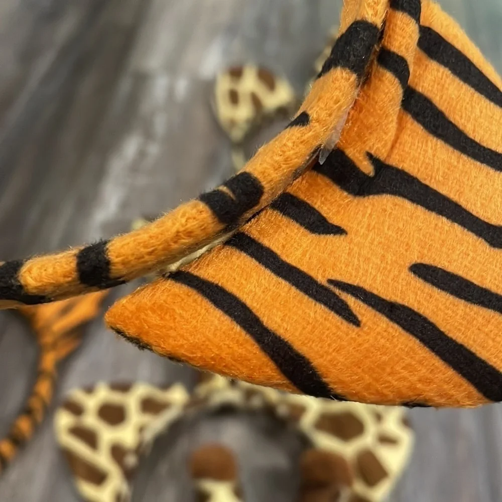 Animal Ears headband lot tiger, giraffe, zebra, elephant